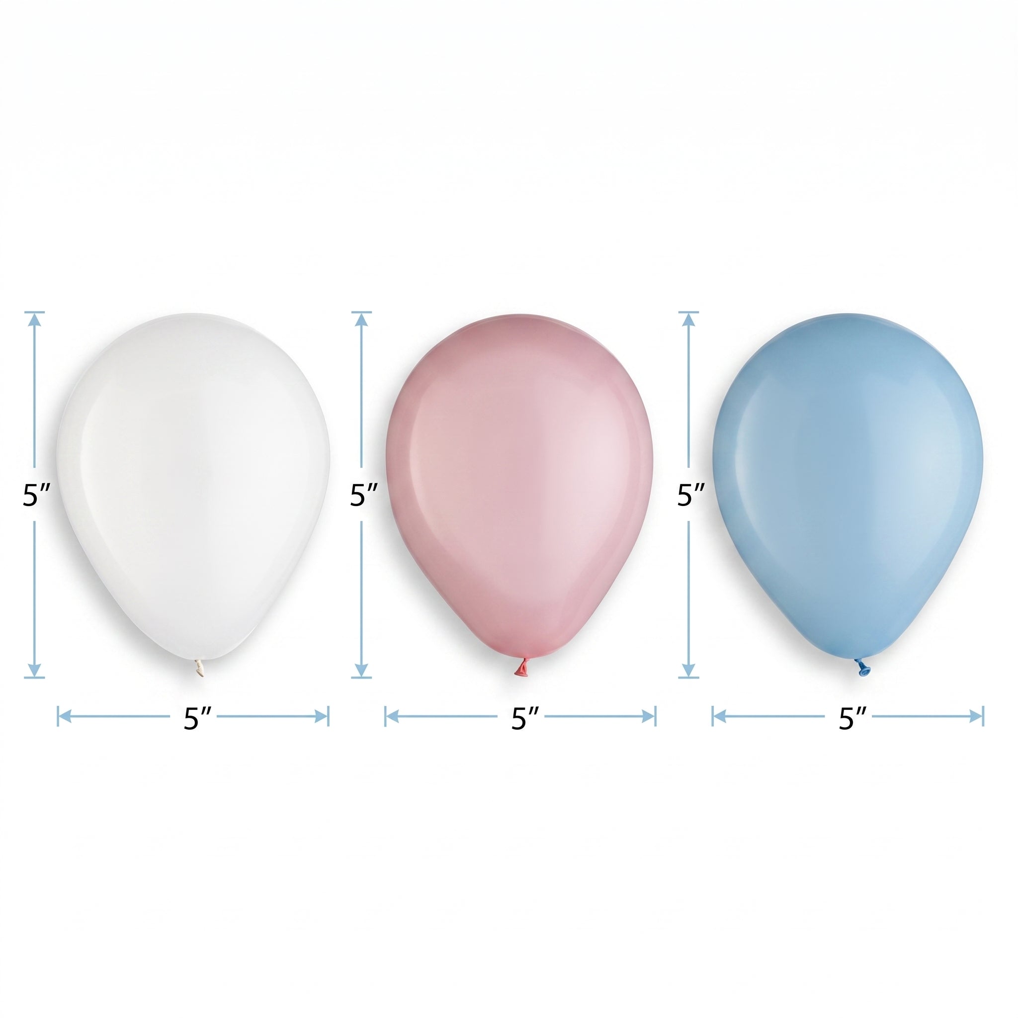 Gender Reveal 5-Inch Latex Balloons - 25 Pack