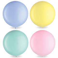 Pastel Assorted 24" Latex Balloons, 4-Pack
