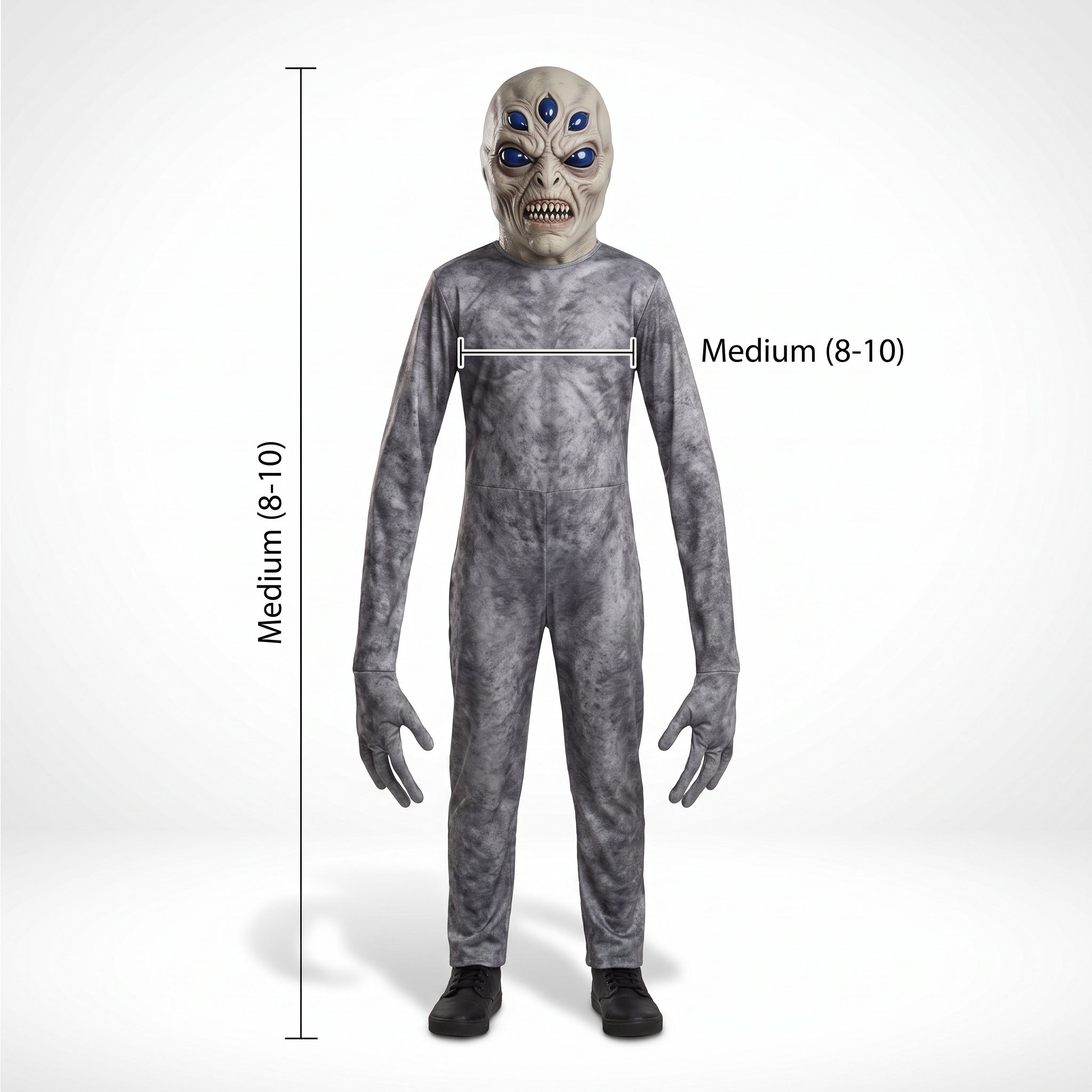Kids' Alien Intruder Halloween Costume with Mask - Child M (8-10)