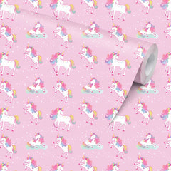 Enchanted Unicorn Gift Wrap, Pink, 5 ft - Perfect for Kids' Birthday Parties