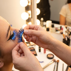 Self-Adhesive Royal Blue Tinsel False Eyelashes