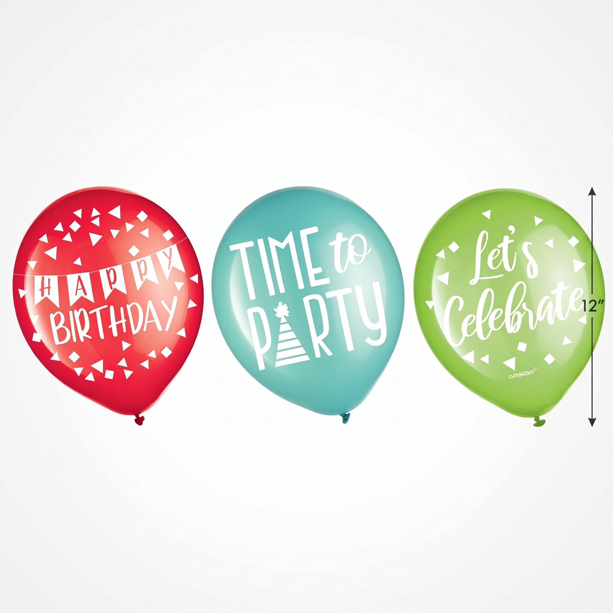"A Reason to Celebrate" Birthday Latex Balloons, 12-Inch, 15-Pack