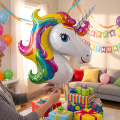 Enchanting Rainbow Unicorn Foil Super Shape Balloon