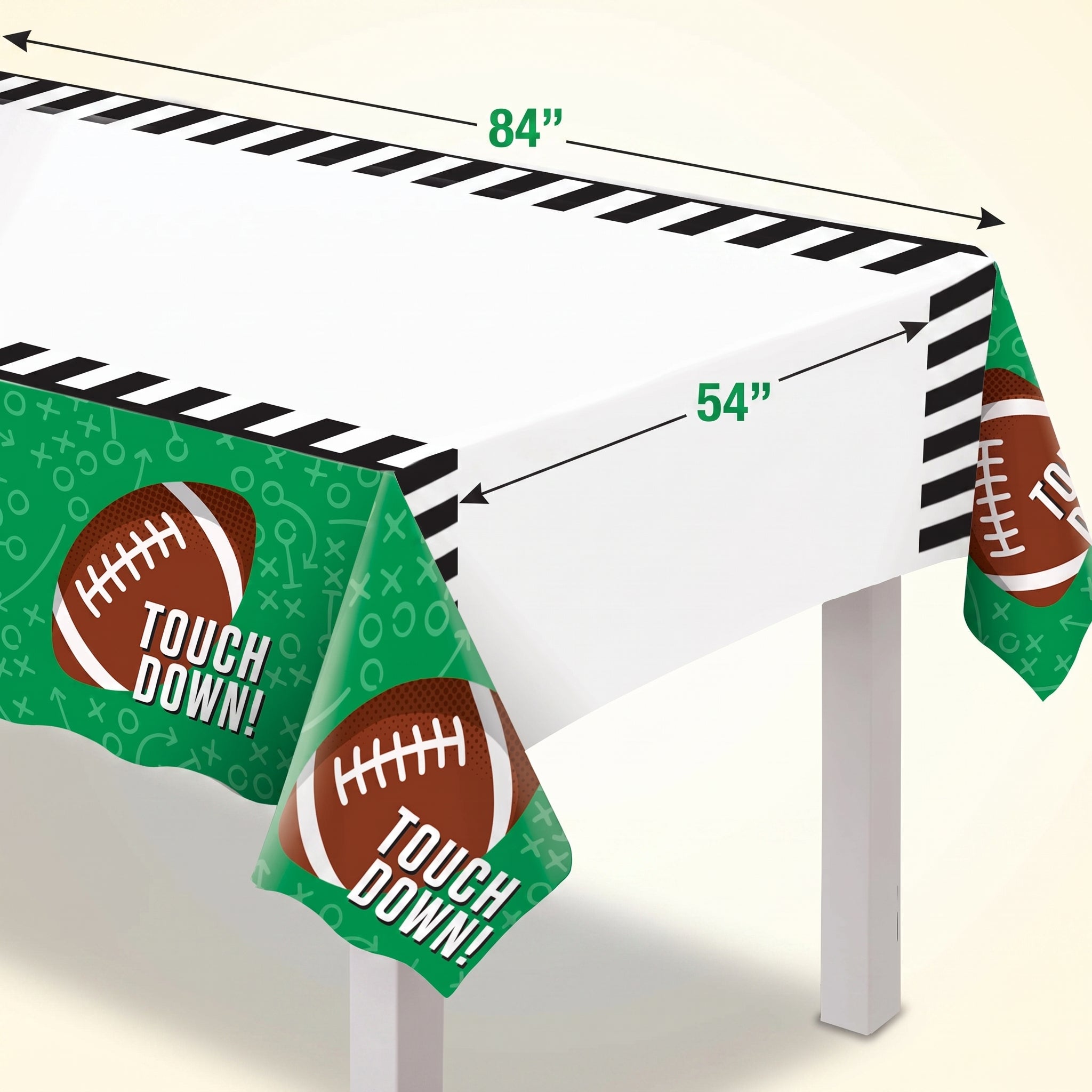 Touchdown Football Plastic Table Cover - 3 Pack