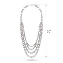 Silver Metallic Bead Necklace Set - 8 Pack