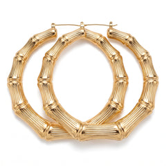 90s Hip Hop Bamboo Earrings - Gold Halloween Costume Accessory
