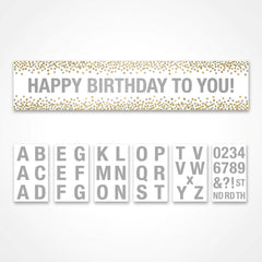 Customizable Gold & Silver Confetti Dot Banner