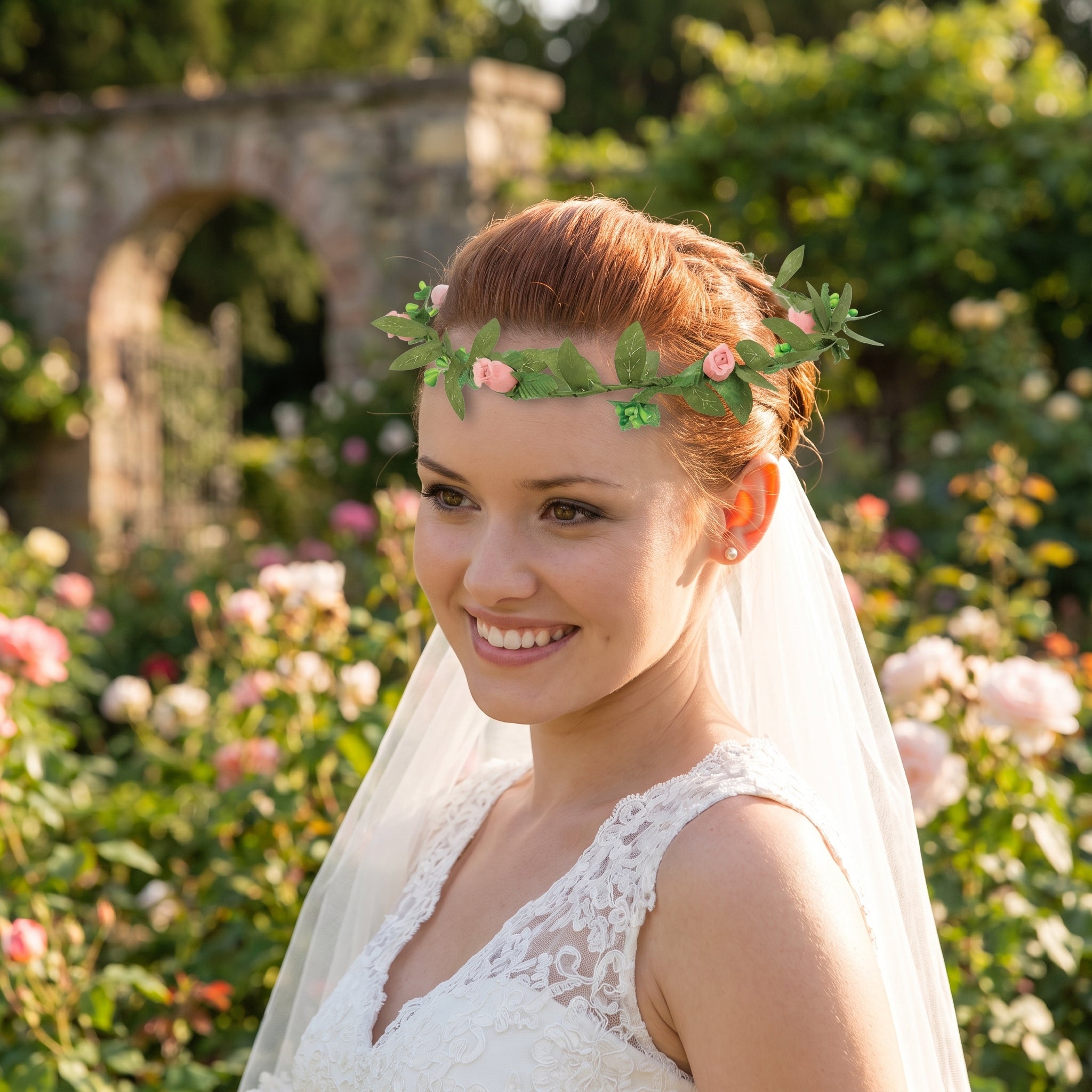 Mint to Be Floral Head Wreath for Weddings