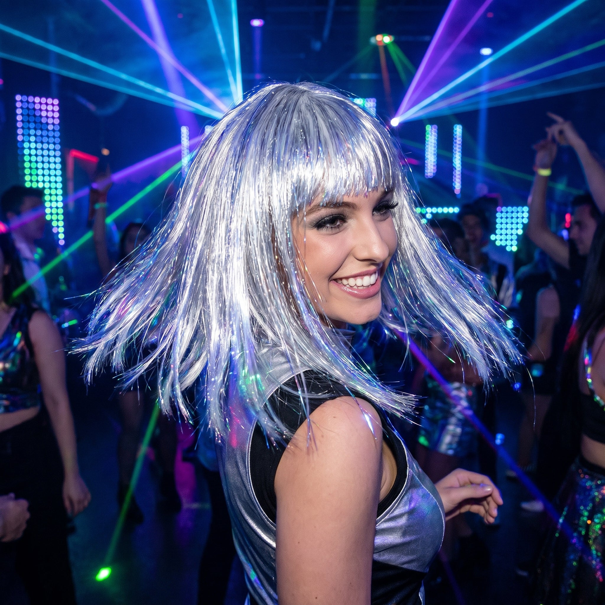 Silver Long Bob Wig - Trendy Costume Accessory for All Ages