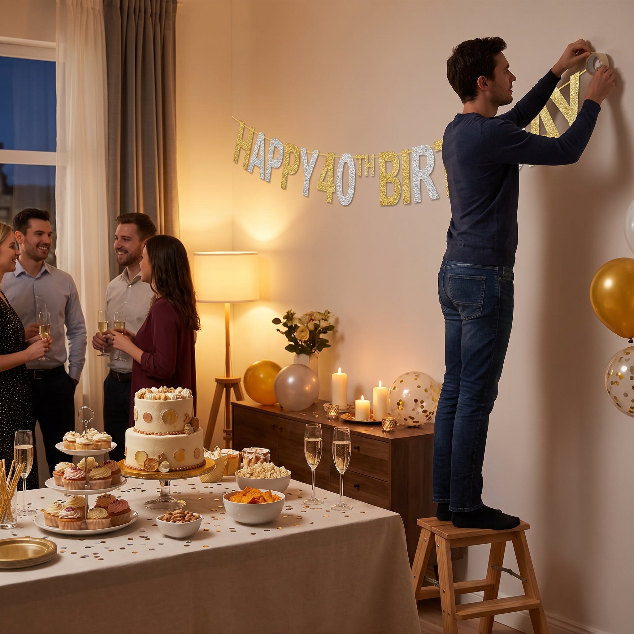 Prismatic 40th Birthday Celebration Banner