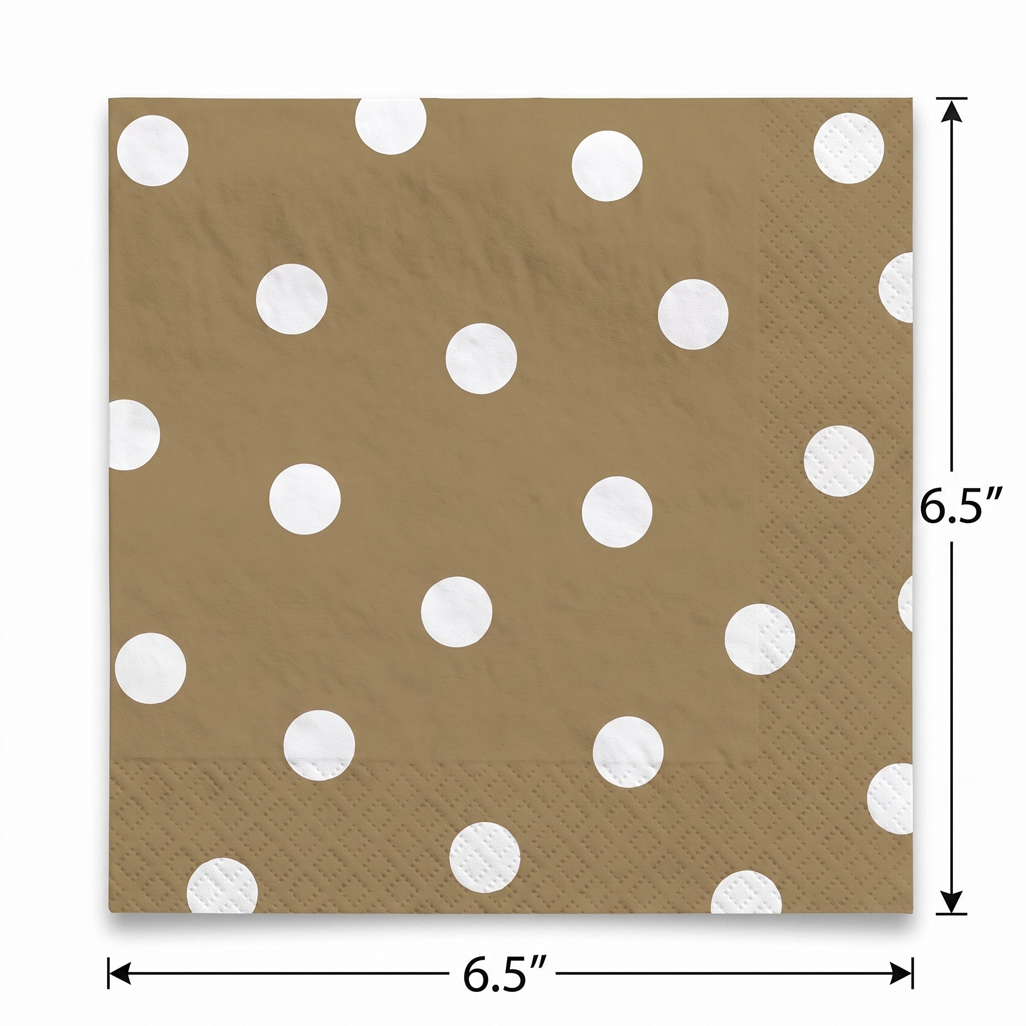 Gold Polka Dot Luncheon Napkins - 6.5 In. X 6.5 In. | 16 Count