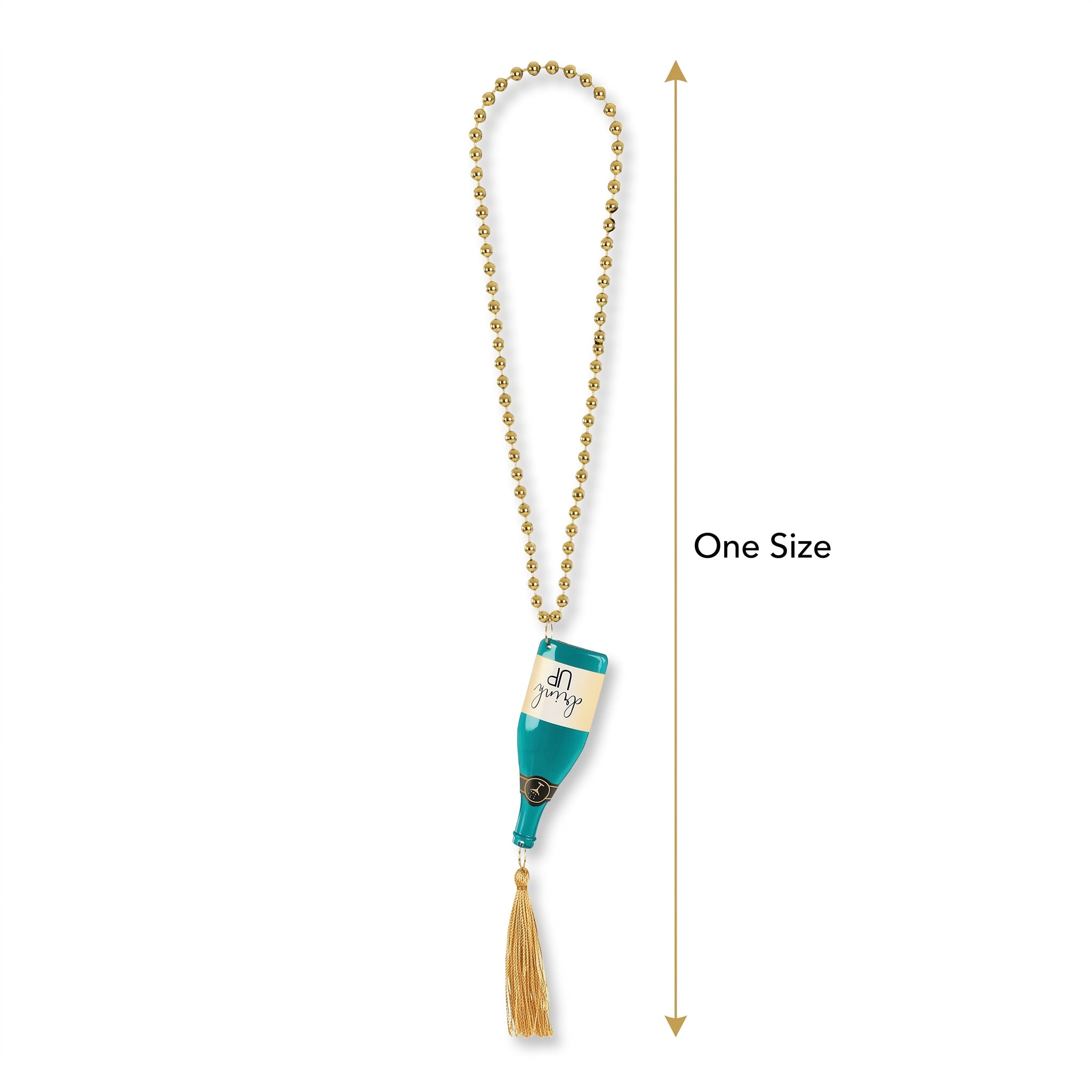 New Year's Eve Champagne Bottle Beaded Necklace