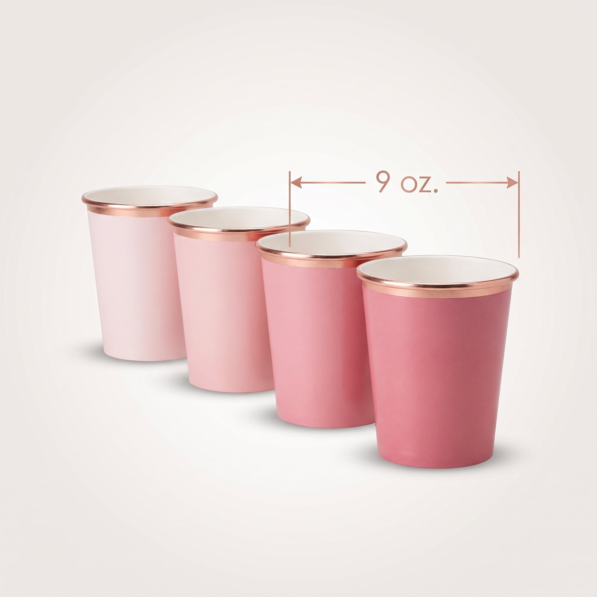 Rose Gold Foil Party Cups - 9 oz.