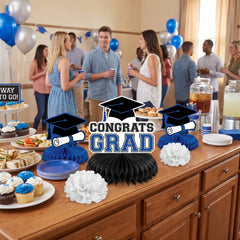 Royal Blue Graduation Table Decorating Kit - 7-Piece Set