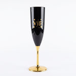 Glamorous VIP Champagne Flutes - Black & Gold, 5oz, Set of 4