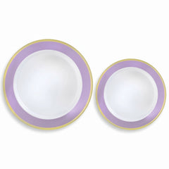Lavender Border Premium Plastic Plates