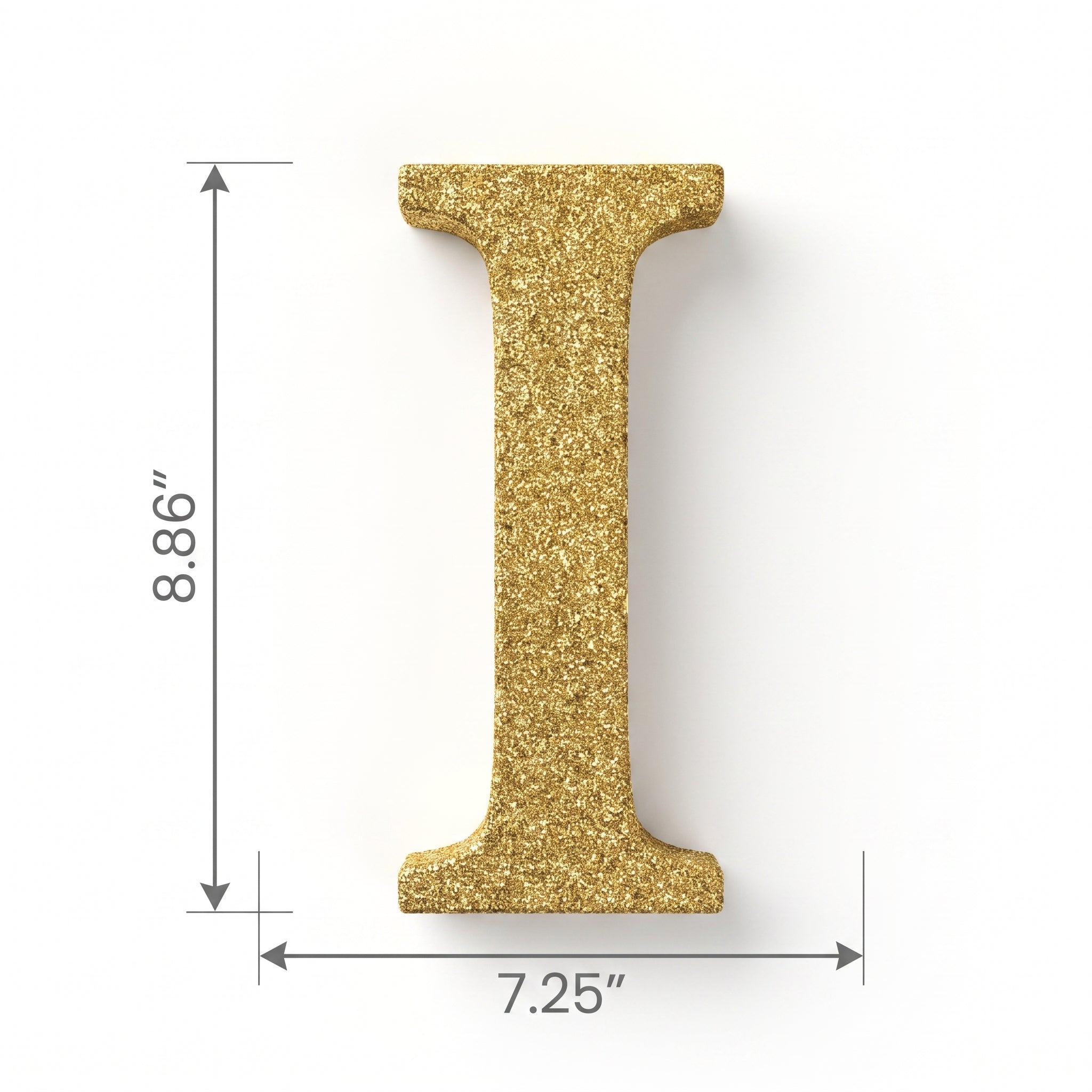Glitter Gold Letter "I" Standing Sign - 4-Inch Party Decoration