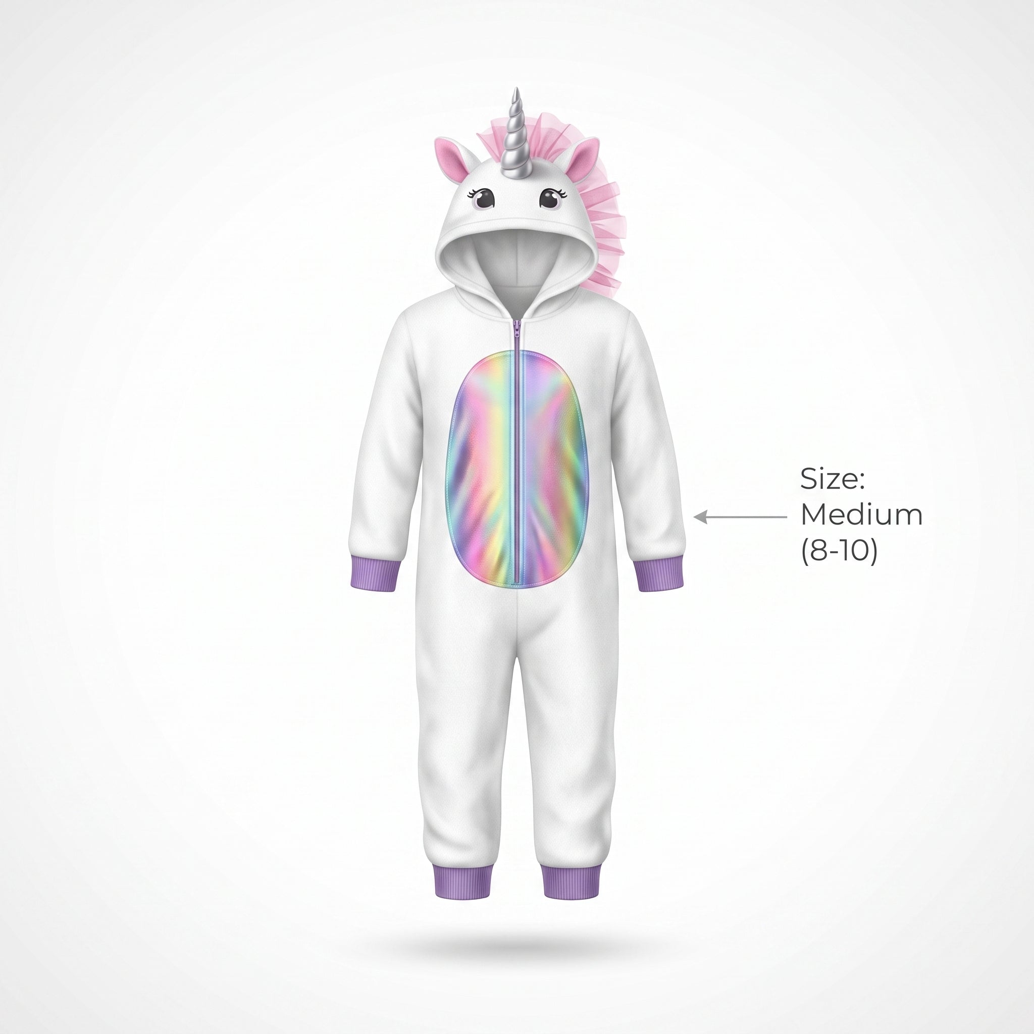 Rainbow Unicorn Fleece Jumpsuit Costume for Kids
