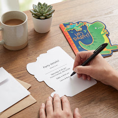 Dino-Mite Deluxe Dinosaur Birthday Invitations with Envelopes, 8-Pack