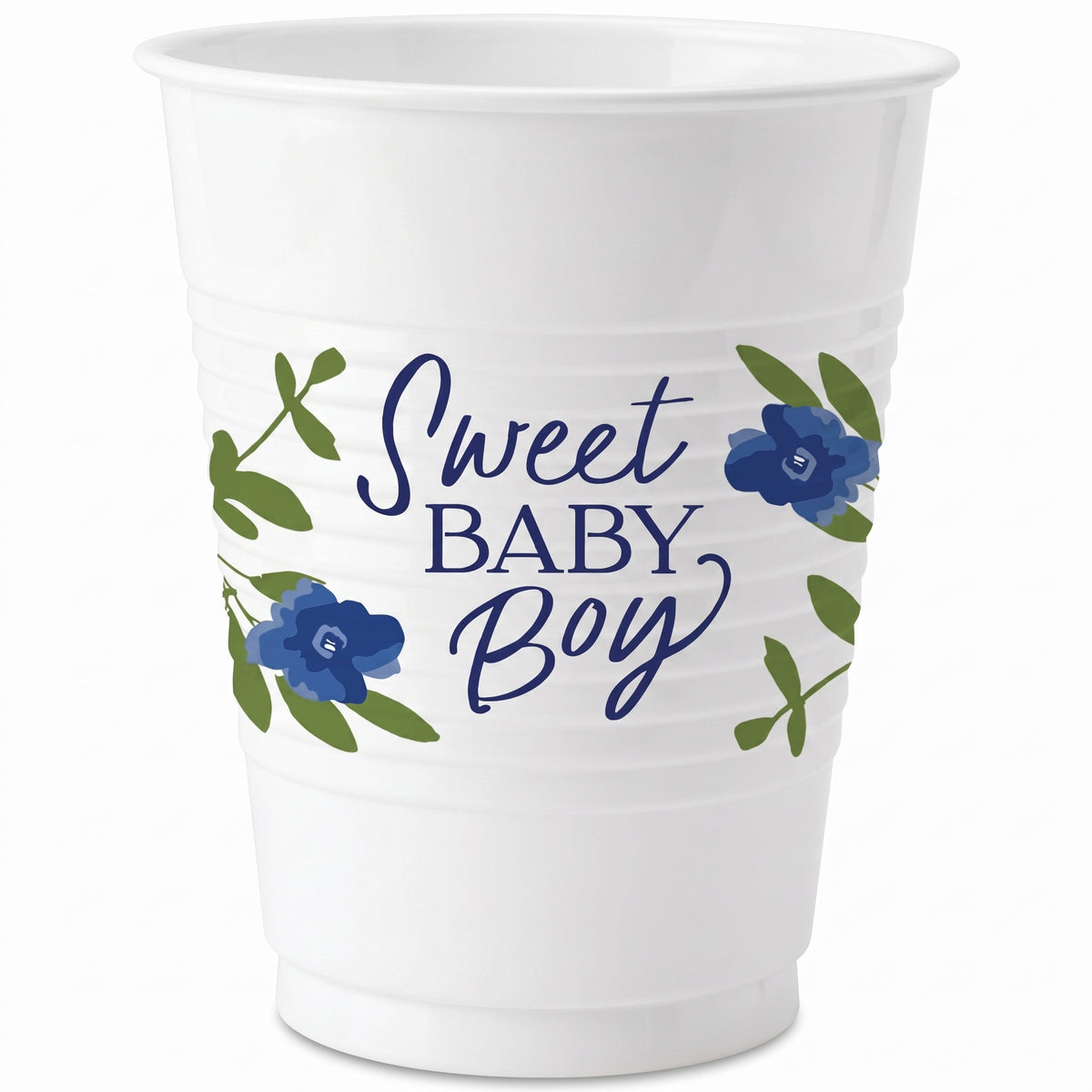 "Sweet Baby Boy" 16oz Plastic Cups - 25ct