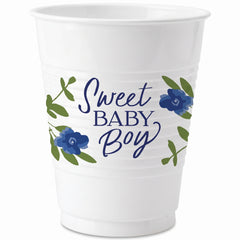 "Sweet Baby Boy" 16oz Plastic Cups - 25ct
