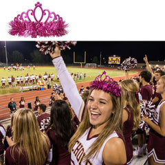 Pink Tinsel Trim Tiara