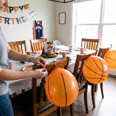 Basketball-Themed "Nothin' But Net" Latex Balloons - 12-Inch, 6-Pack