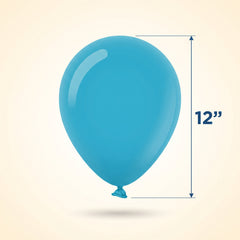 Caribbean Blue 12" Latex Balloons - 72 Pack