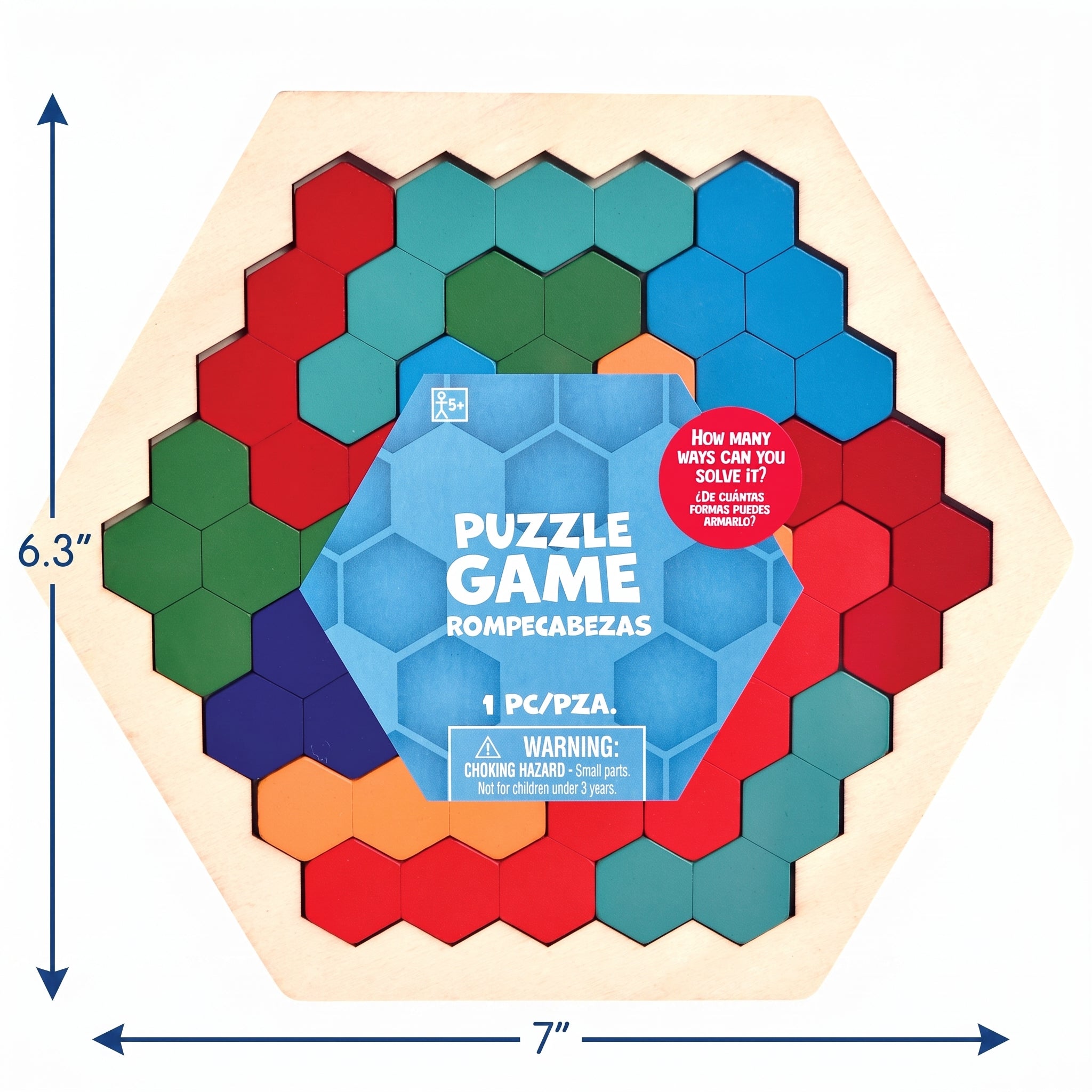 Hexagonal Wooden Puzzle Game for Kids