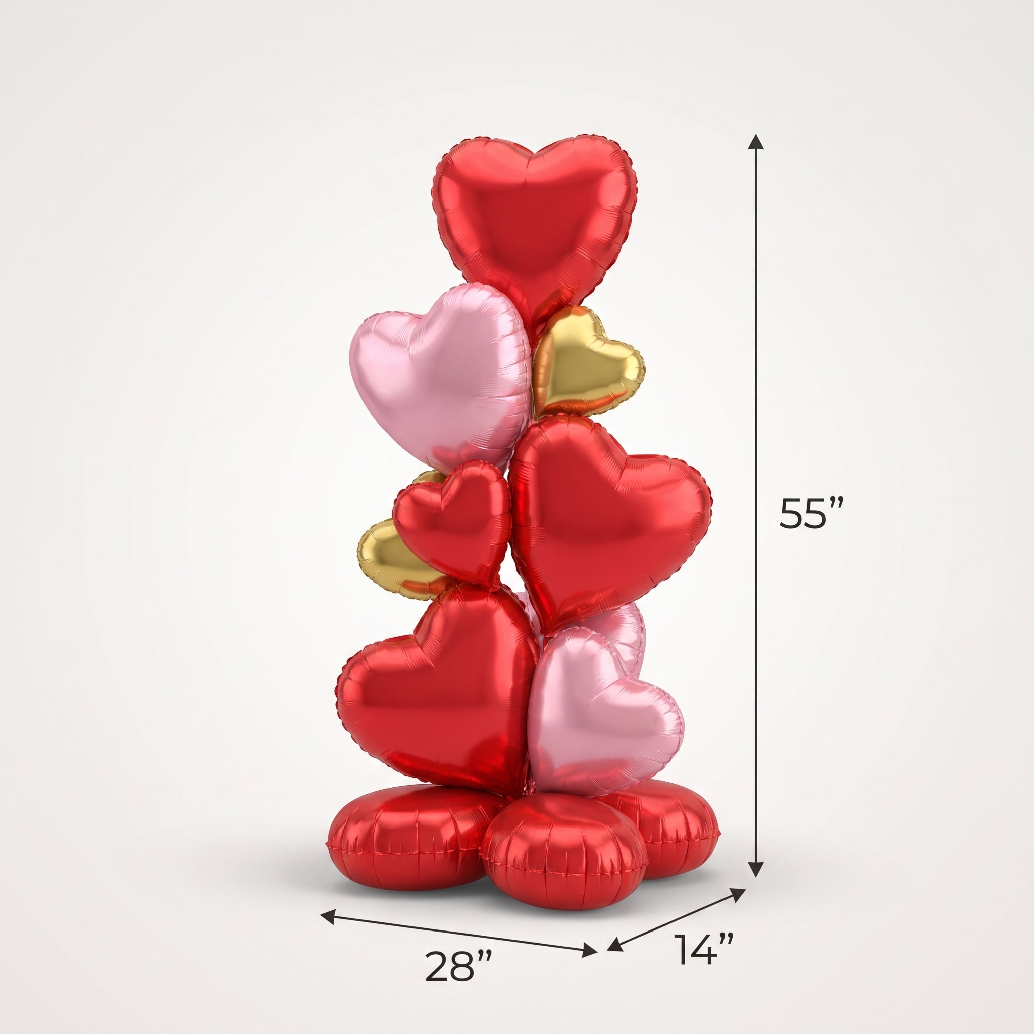 Valentine‚Äôs Day Airloonz Stack Heart Metallic Balloon