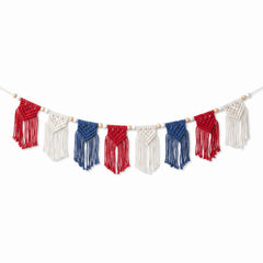 Patriotic Macrame Pennant Banner