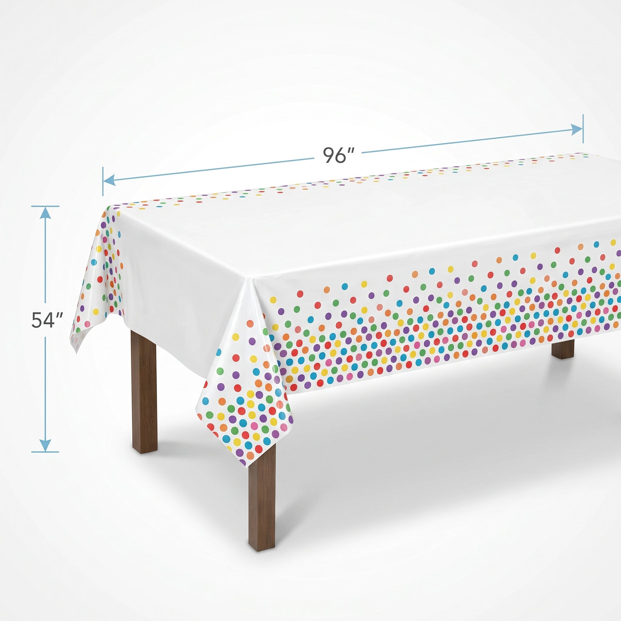 Spa Party Polka Dot Plastic Table Cover, 54" x 96" for Kids Birthday