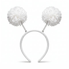 White Pom-Pom Head Bopper Headband
