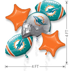 Miami Dolphins NFL Foil Balloon Bouquet