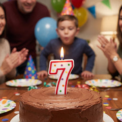 Colorful Polka Dot Number 3 Birthday Candle