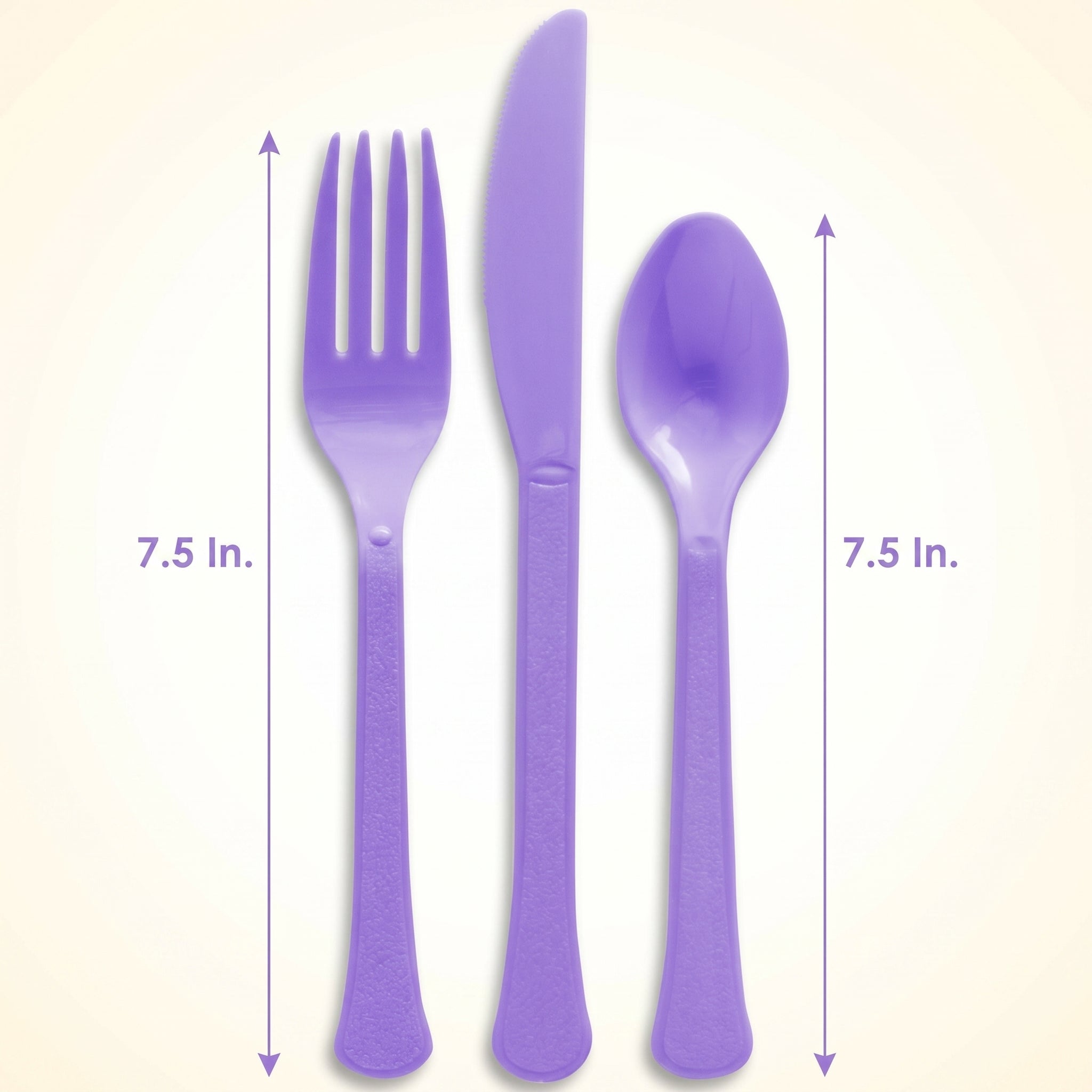 Lavender Heavyweight Plastic Cutlery Set - 7.5 in. - 24 Count