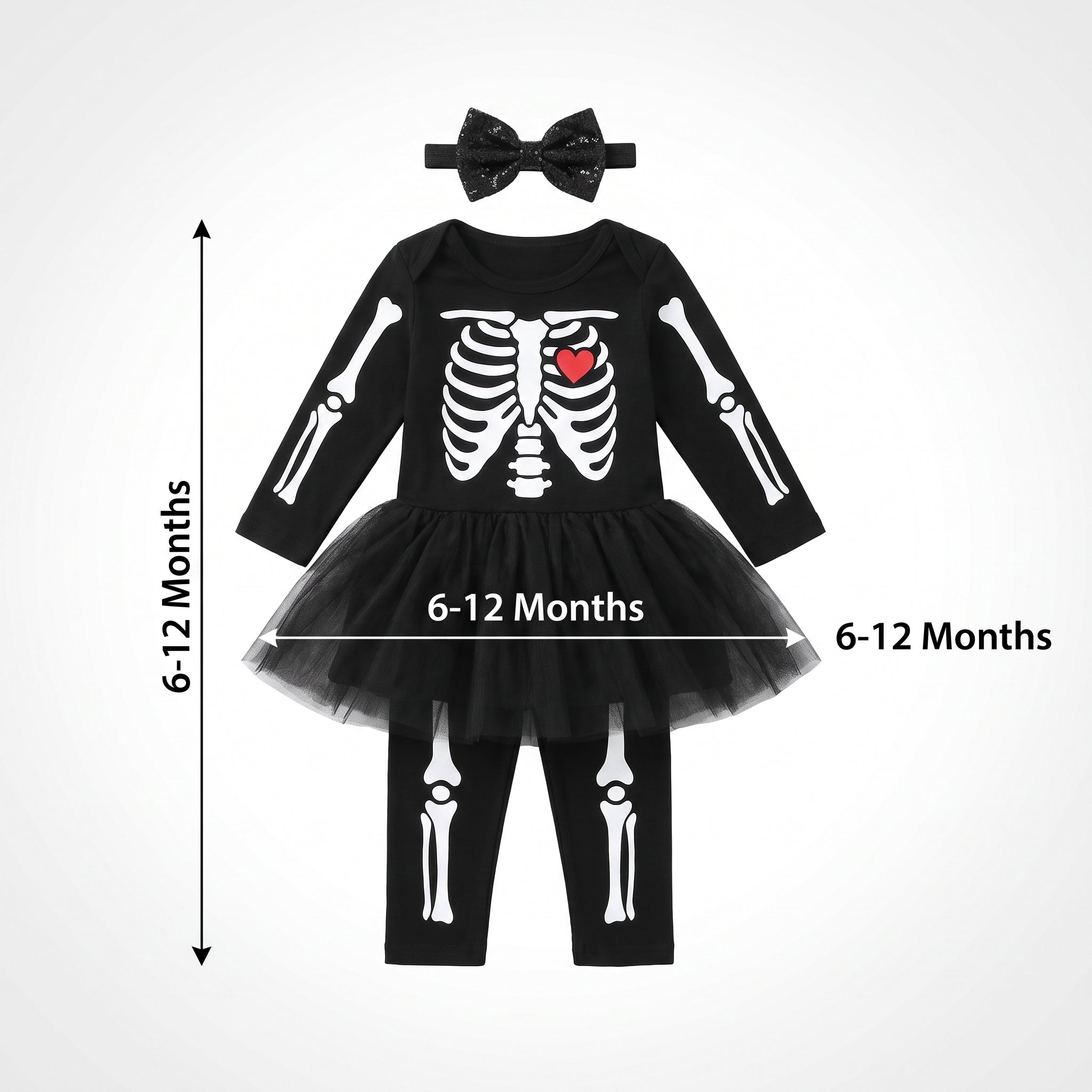 Infant Skeleton Tutu Halloween Costume - Infant (6-12 Months)