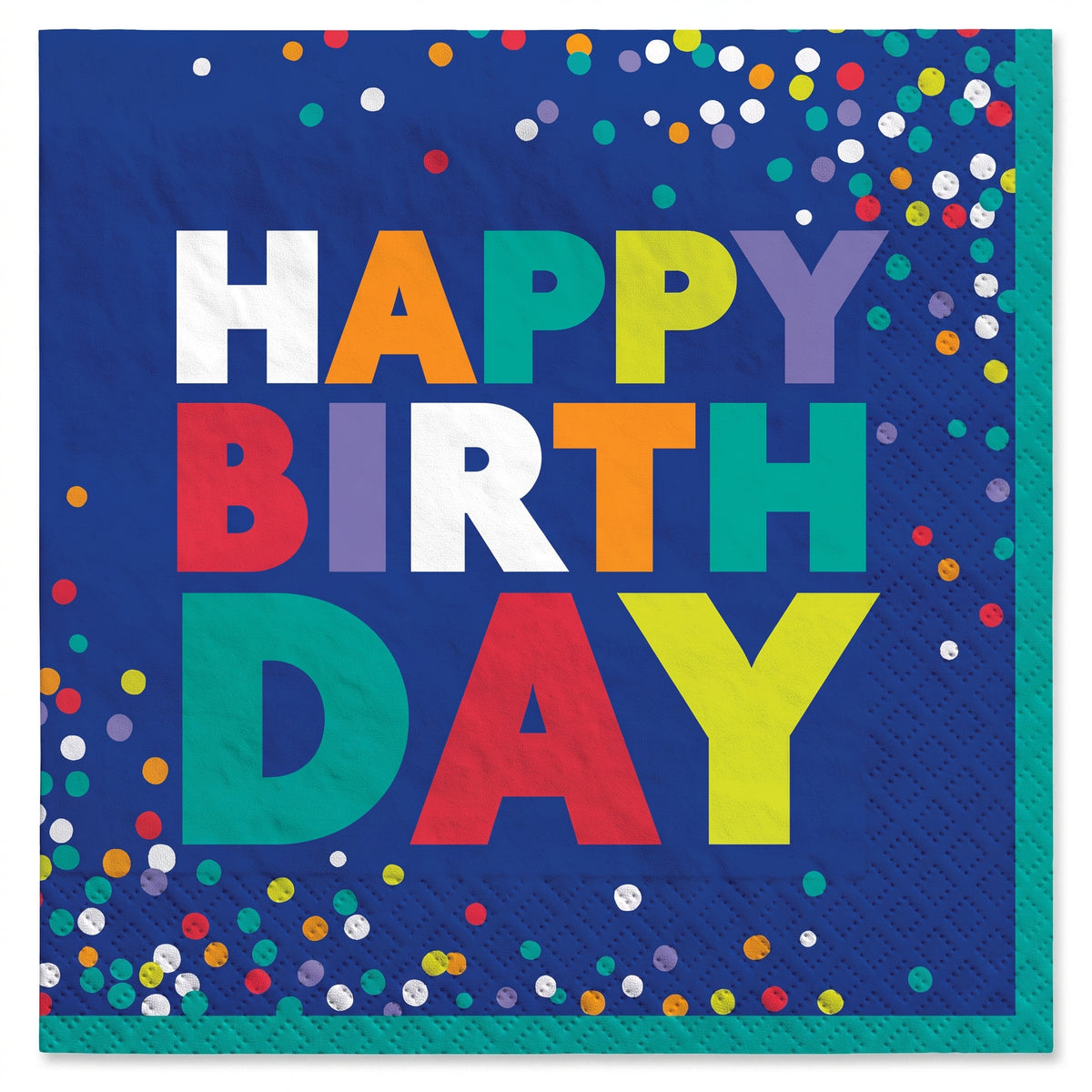 Bold Happy Birthday Beverage Napkins - 5 In. X 5 In.