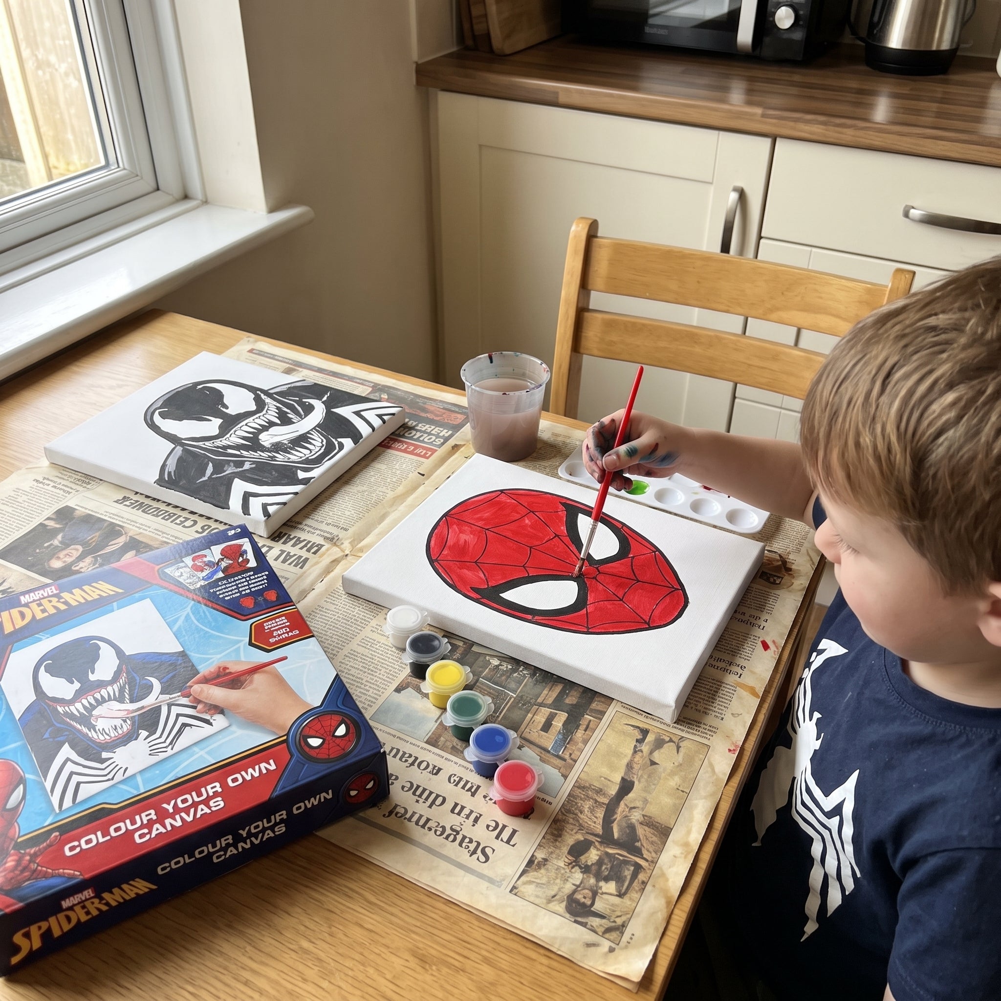 Marvel Spider-Man Colour Your Own Canvas Kit
