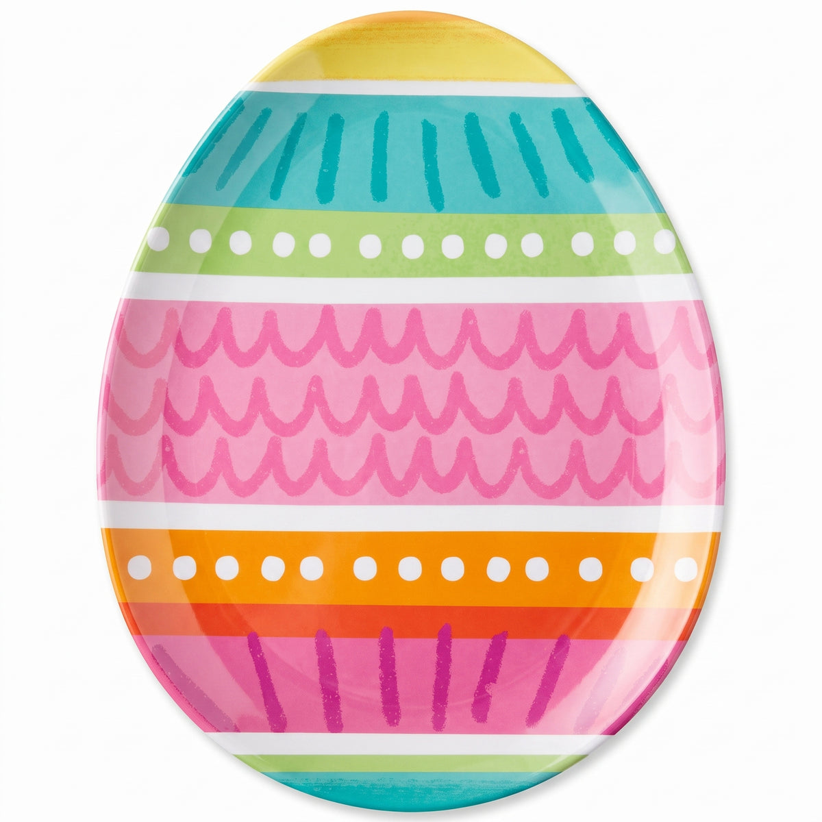 Vibrant Egg-Shaped Melamine Platter for Easter