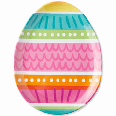 Vibrant Egg-Shaped Melamine Platter for Easter