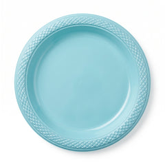 Robin's Egg Blue 9" Round Plastic Plates
