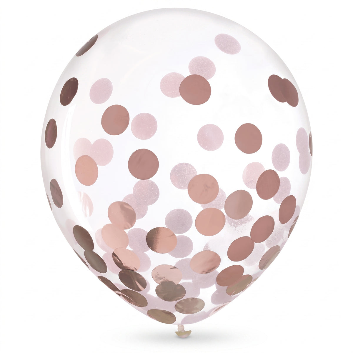 Rose Gold Confetti Latex Balloons, 12-Inch, 6-Pack