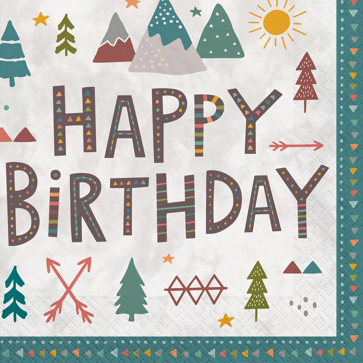 Wilderness "Happy Birthday" Paper Lunch Napkins - 6.5 In. x 6.5 In. - 16 Pack