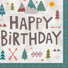 Wilderness "Happy Birthday" Paper Lunch Napkins - 6.5 In. x 6.5 In. - 16 Pack
