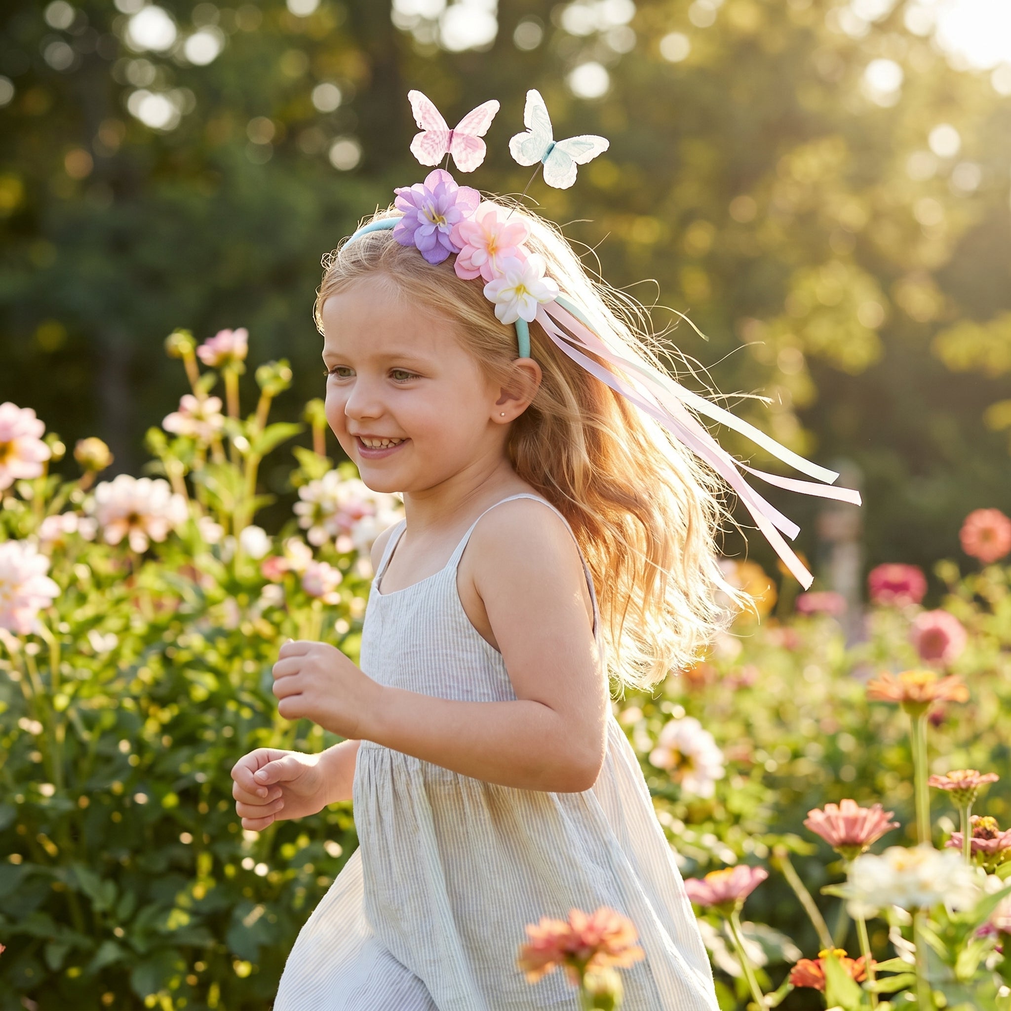 Butterfly Flutter Floral Headband for Kids