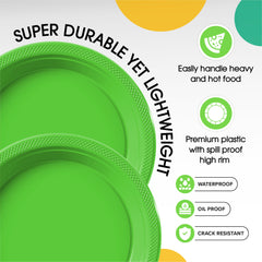 Little Gym - 7 In. Lime Green Plastic Plates | 100 Count
