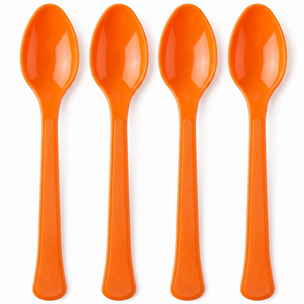 Vibrant Orange Plastic Spoons - Solid Color Tableware - 7.5 in.