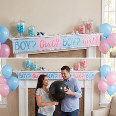 Pink or Blue? Gender Reveal Banner
