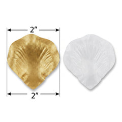 Gold & White Fabric Rose Petal Confetti - 300 Pieces
